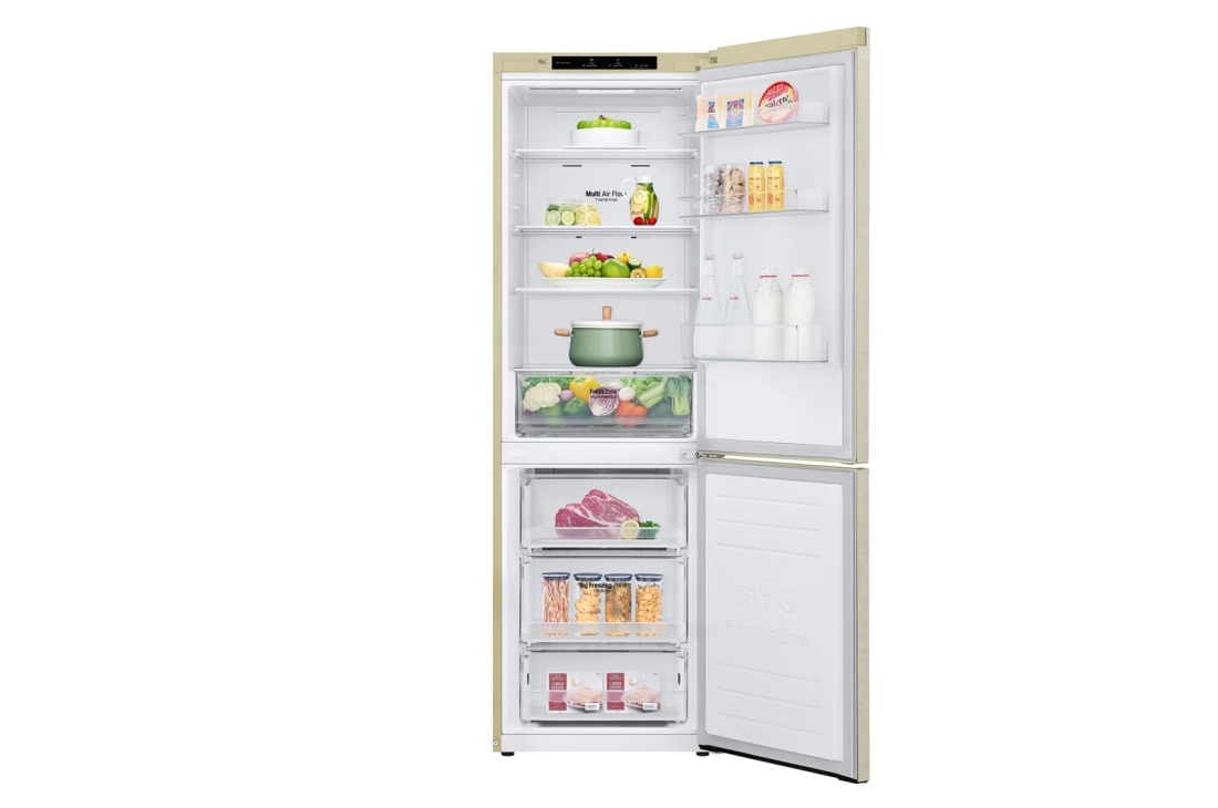 LG Hajm 341 l |  Pastki muzlatgich kamerali LG sovutgich | Qaymoq rang | DoorCooling+™ | Smart Inverter Compressor, GC-B459SECL, thumbnail 2