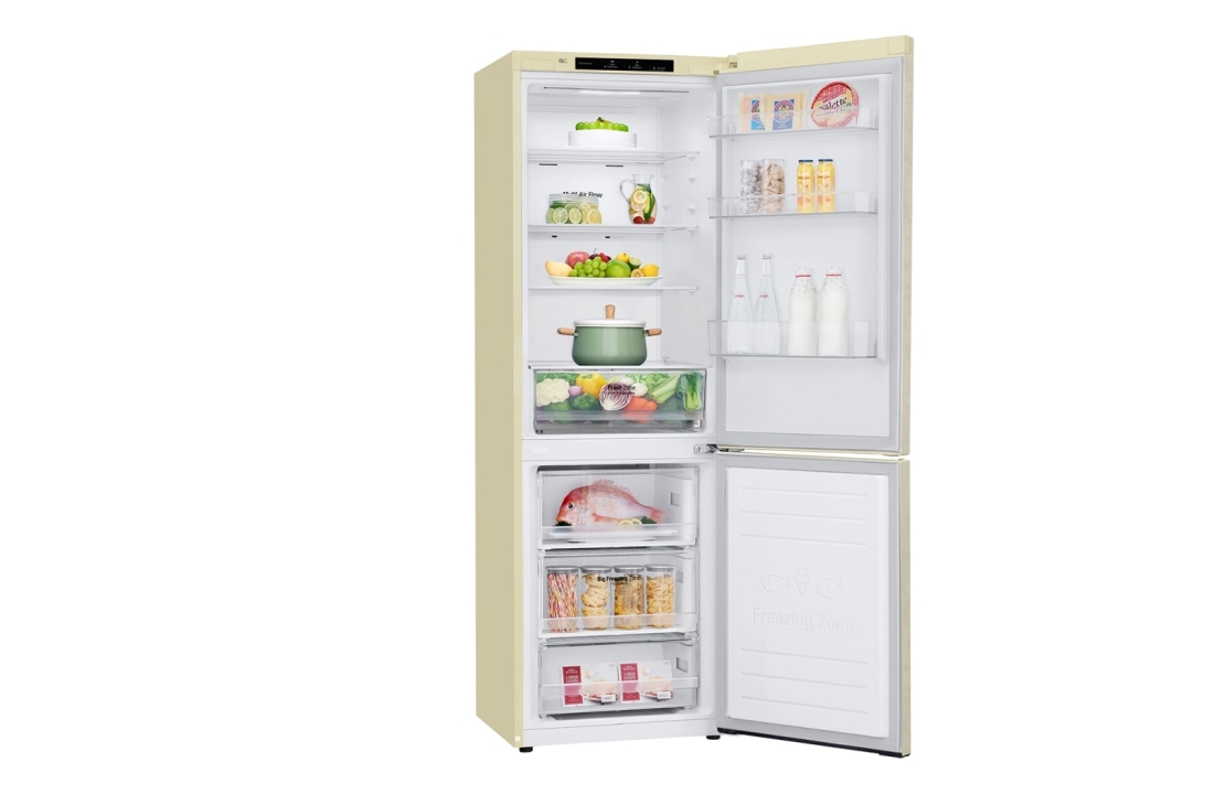 LG Hajm 341 l |  Pastki muzlatgich kamerali LG sovutgich | Qaymoq rang | DoorCooling+™ | Smart Inverter Compressor, GC-B459SECL, thumbnail 13