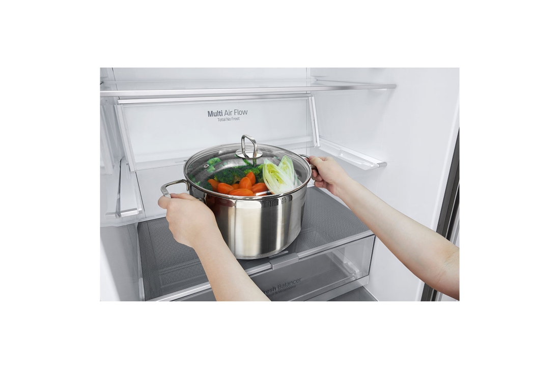 LG Hajm 446 l |  Pastki muzlatgich kamerali LG sovutgich | Qora | Suv dispenseri | Smart Inverter Compressor, GC-F569PBAM, GC-F569PBAM, thumbnail 6