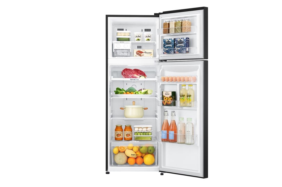 LG Hajm 312 l |  Yuqori muzlatgich kamerali LG sovutgich | Qora | DoorCooling⁺™ | Smart Inverter Compressor, GN-C372SBCB, thumbnail 2