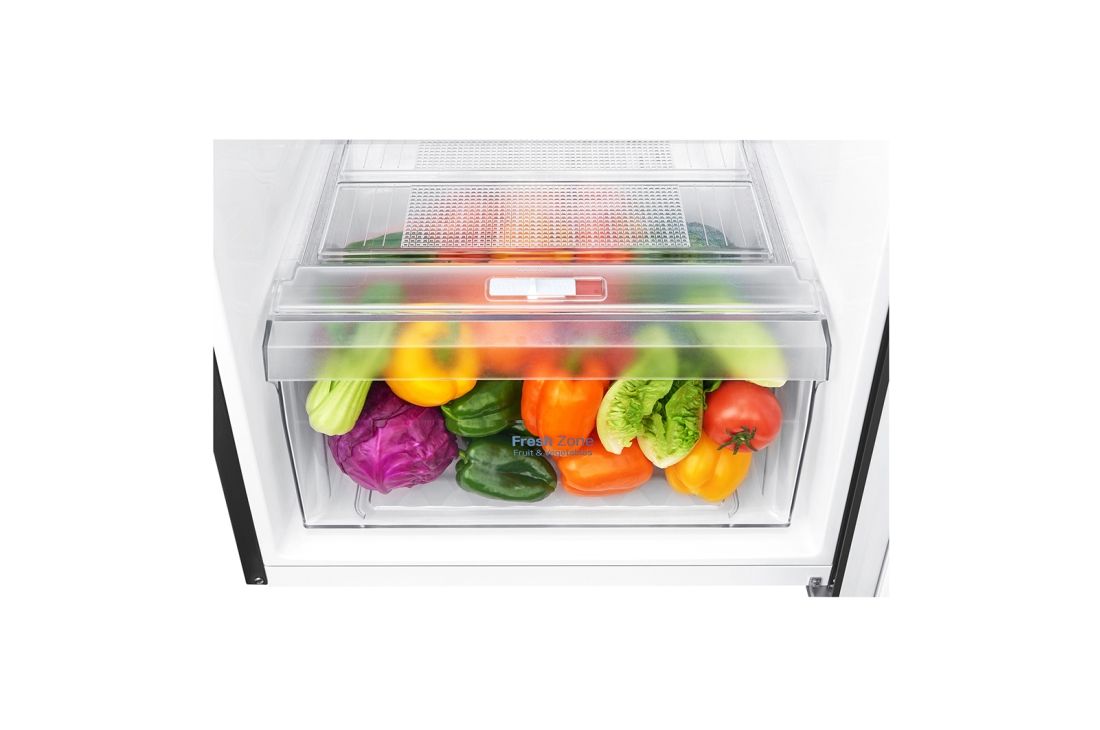 LG Hajm 312 l |  Yuqori muzlatgich kamerali LG sovutgich | Qora | DoorCooling⁺™ | Smart Inverter Compressor, GN-C372SBCB, thumbnail 5