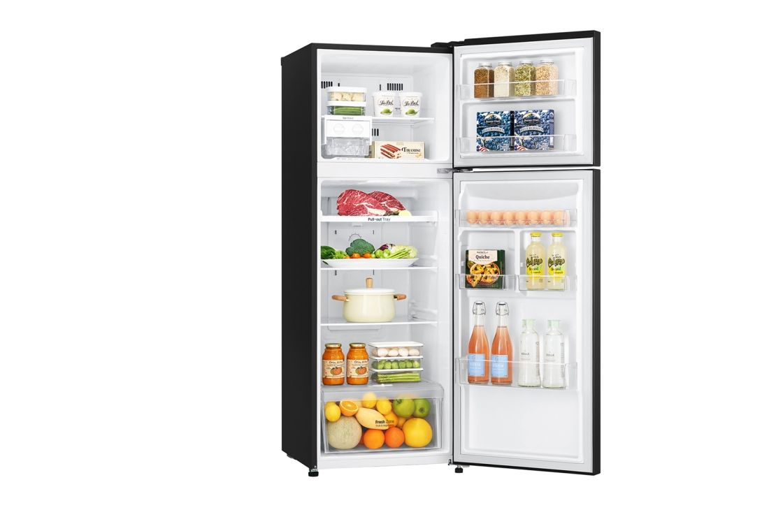 LG Hajm 312 l |  Yuqori muzlatgich kamerali LG sovutgich | Qora | DoorCooling⁺™ | Smart Inverter Compressor, GN-C372SBCB, thumbnail 12