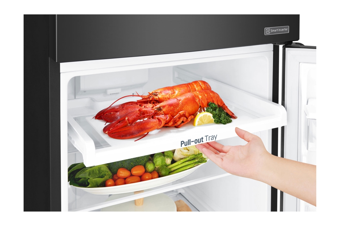 LG Hajm 254 l |  Yuqori muzlatgich kamerali LG sovutgich | Qora | NatureFRESH™| Smart Inverter Compressor, GN-C272SBCB, GN-C272SBCB, thumbnail 7