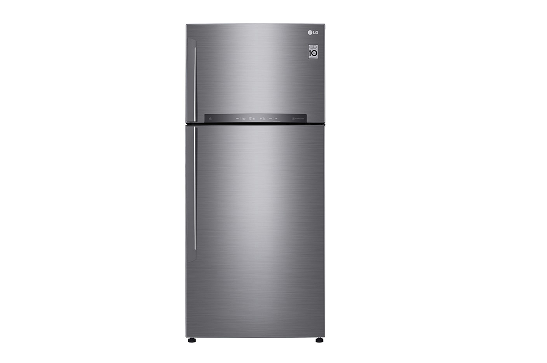 LG Hajm 506 l |  Yuqori muzlatgich kamerali LG sovutgich | Kulrang | DoorCooling⁺™ | Linear Inverter Compressor, GN-H702HMHU, GN-H702HMHU