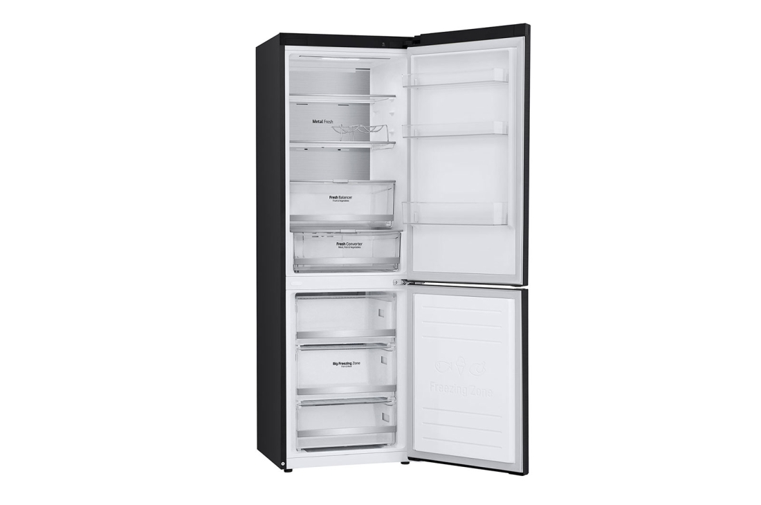 LG Hajm 341 l |  Pastki muzlatgich kamerali LG sovutgich | Qora |  DoorCooling⁺™ | Smart Inverter Compressor, GC-B459SBUM, thumbnail 3