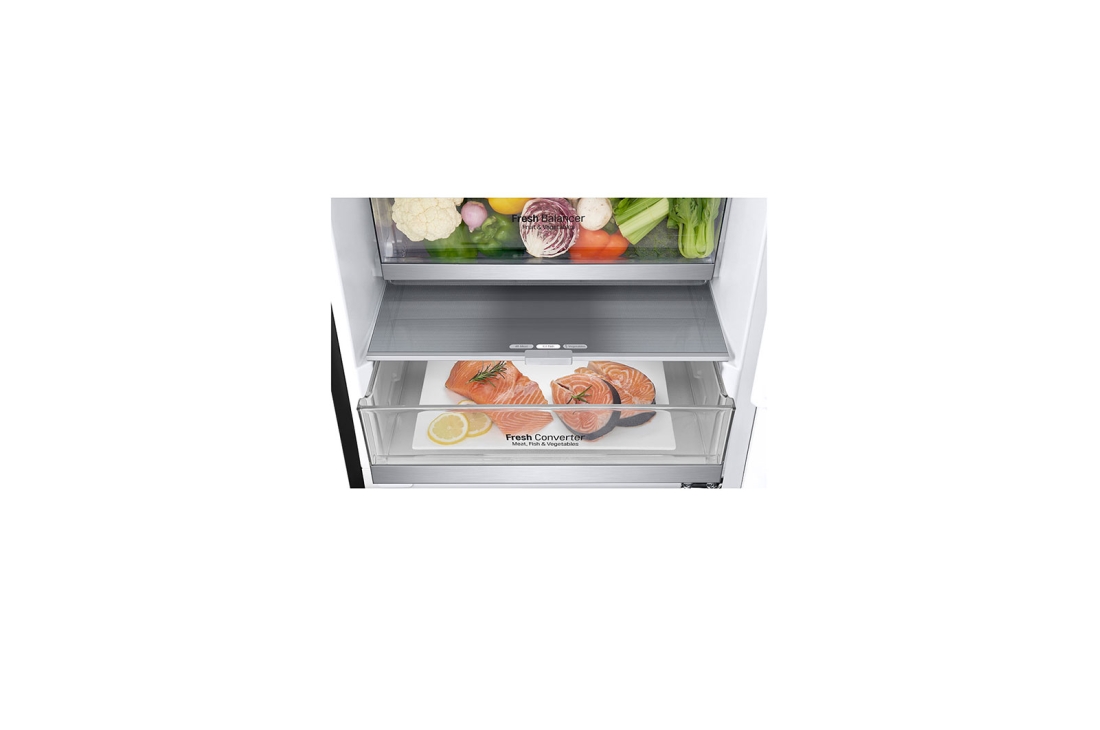 LG Hajm 341 l |  Pastki muzlatgich kamerali LG sovutgich | Qora |  DoorCooling⁺™ | Smart Inverter Compressor, GC-B459SBUM, thumbnail 5