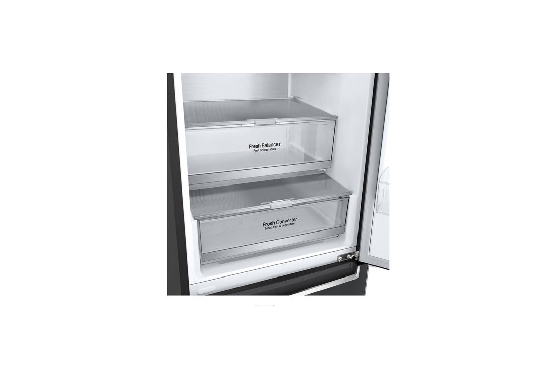 LG Hajm 341 l |  Pastki muzlatgich kamerali LG sovutgich | Qora |  DoorCooling⁺™ | Smart Inverter Compressor, GC-B459SBUM, thumbnail 6