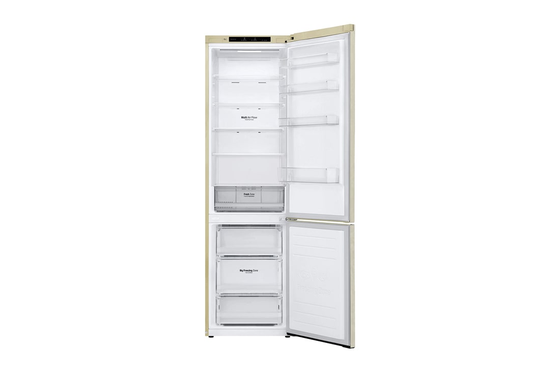 LG Hajm 384 l |  Pastki muzlatgich kamerali LG sovutgich | Qaymoq rang | DoorCooling+™ | Linear Inverter Compressor, DI_pocket_i-micom_skinbeige_FrontAllOpen, GC-B509SECL, thumbnail 3
