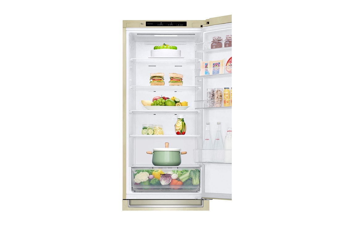 LG Hajm 384 l |  Pastki muzlatgich kamerali LG sovutgich | Qaymoq rang | DoorCooling+™ | Linear Inverter Compressor, DI_pocket_i-micom_skinbeige_Duct_Food1, GC-B509SECL, thumbnail 7