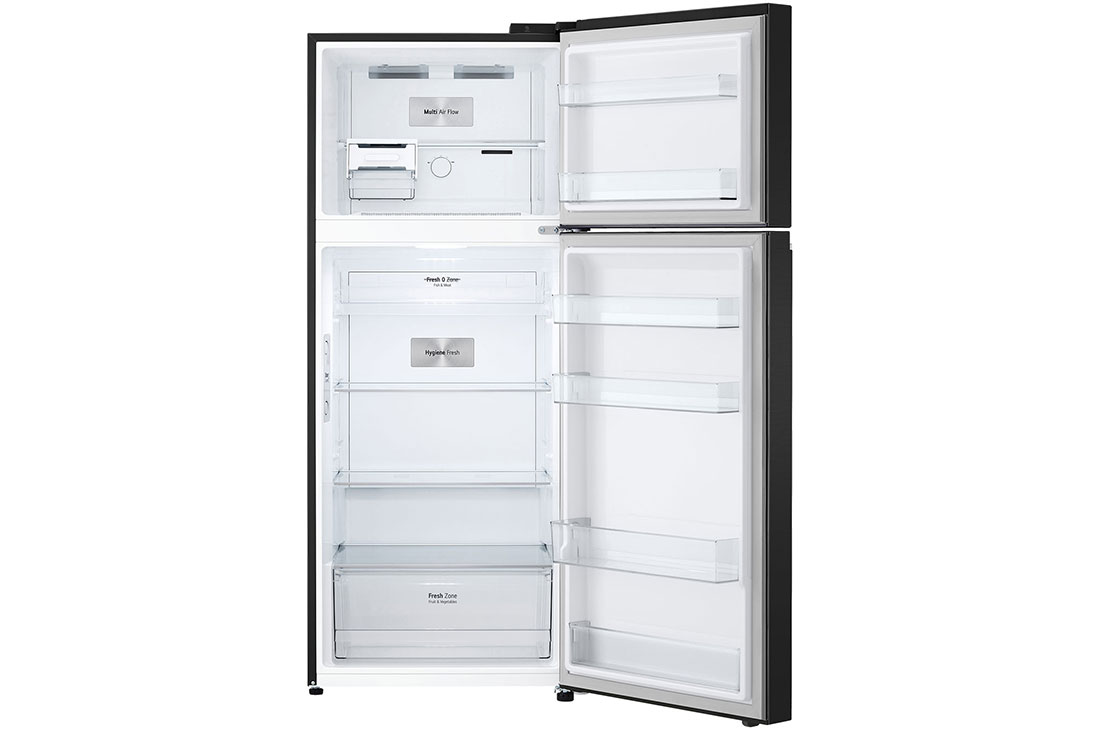 LG Hajm 395 l |  Yuqori muzlatgich kamerali LG sovutgich | Qora | DoorCooling+™ | HygieneFresh+™ | Smart Inverter Compressor, mevalar saqlangan tortma, GN-B392SBBB, thumbnail 3