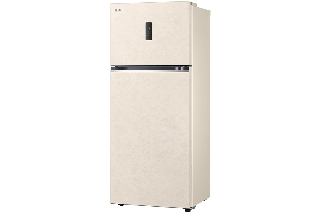 LG Hajm 395 l |  Yuqori muzlatgich kamerali LG sovutgich | Qaymoq rang | DoorCooling+™ | HygieneFresh+™ | Smart Inverter Compressor, right perspective view, GN-B392SEBB, thumbnail 13