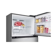 LG Hajm 395 l |  Yuqori muzlatgich kamerali LG sovutgich | Kulrang | DoorCooling+™ | HygieneFresh+™ | Smart Inverter Compressor, Muzlatgichning kattalashtirilgan tasviri, GN-B392SMBB, thumbnail 4