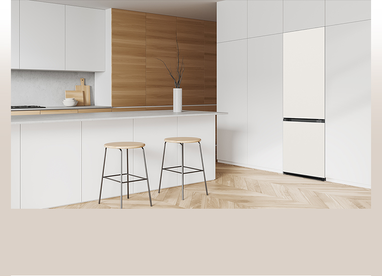 It shows the product is perfectly inserted into the kitchen wall and shows built-in look.