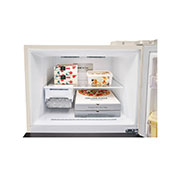 LG Hajm 461 l | Yuqori muzlatkich kamerali LG sovitkich | Qaymoq rang | DoorCooling+™ | HygieneFresh+™ | Smart Inverter Compressor, frizzier view with food, GN-B452SEBK, thumbnail 4