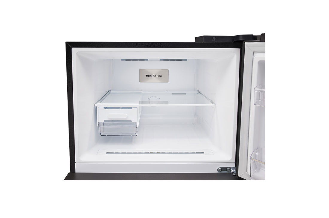 LG Hajm 461 l | Yuqori muzlatkich kamerali LG sovitkich | Qora rang | DoorCooling+™ | HygieneFresh+™ | Smart Inverter Compressor, open food view, GN-B452SKBK, thumbnail 6