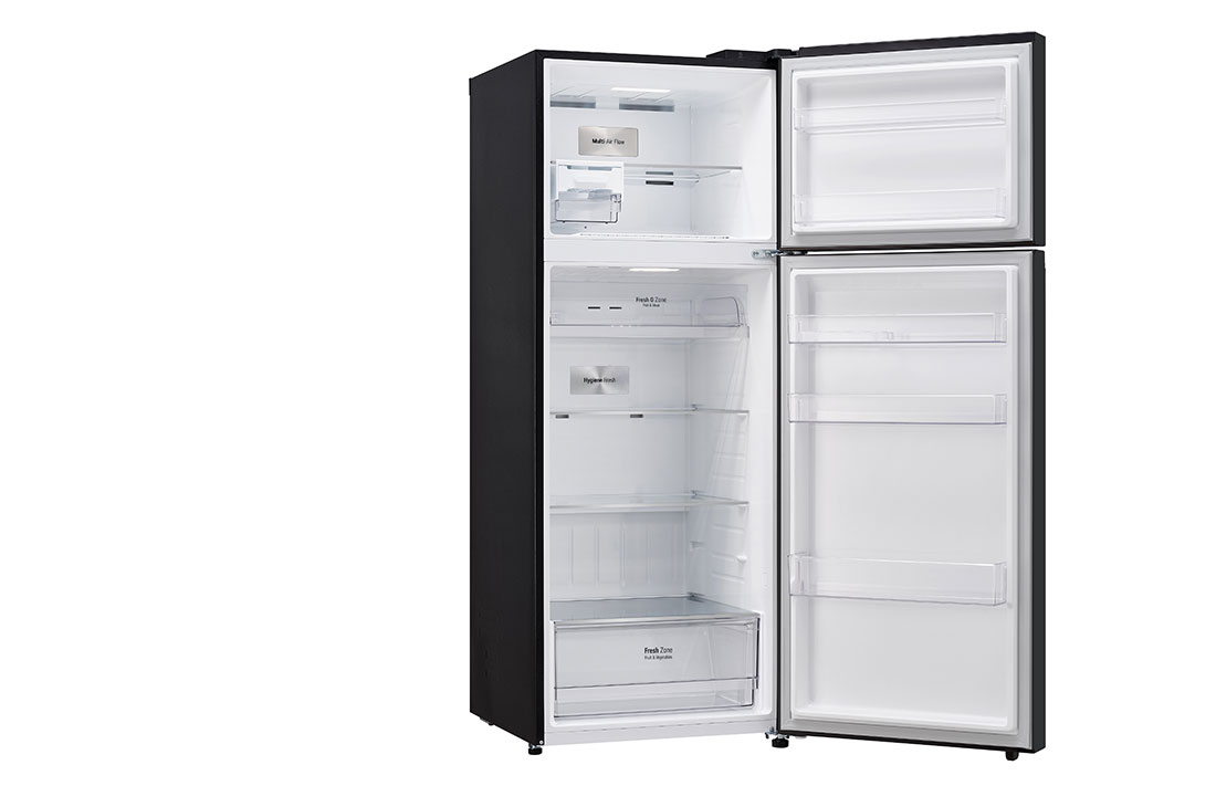 LG Hajm 461 l | Yuqori muzlatkich kamerali LG sovitkich | Qora rang | DoorCooling+™ | HygieneFresh+™ | Smart Inverter Compressor, open view, GN-B452SKBK, thumbnail 13