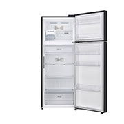 LG Hajm 461 l | Yuqori muzlatkich kamerali LG sovitkich | Qora rang | DoorCooling+™ | HygieneFresh+™ | Smart Inverter Compressor, Front open view, GN-B452SKBK, thumbnail 3