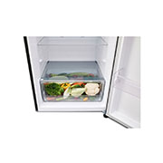 LG Hajm 461 l | Yuqori muzlatkich kamerali LG sovitkich | Qora rang | DoorCooling+™ | HygieneFresh+™ | Smart Inverter Compressor, frizzier view with food, GN-B452SKBK, thumbnail 4