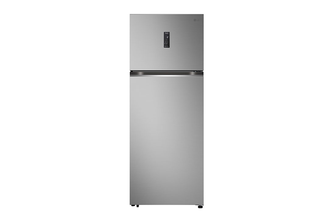 LG Hajm 461 l | Yuqori muzlatkich kamerali LG sovitkich | Kulrang | DoorCooling+™ | HygieneFresh+™ | Smart Inverter Compressor, Front view, GN-B452SMBK