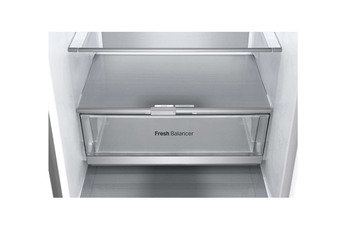 LG 387L, Pastki muzlatkich kamerali sovitkich | LG Uzbekistan, нижний холодильник открыт, GC-B509FNZW, thumbnail 7