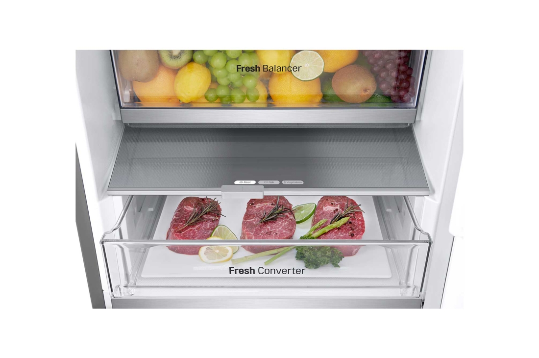 LG 387L, Pastki muzlatkich kamerali sovitkich | LG Uzbekistan, вид справа, GC-B509FNZW, thumbnail 13