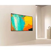 LG Smart OLED GX | GX 65'' | 4K | ThinQ AI | a9 Gen4 , Sanʼat asari singari devordan nafosat bilan chiqib turgan LG Gallery Design televizorining yon tomondan koʻrinishi, OLED65GXRLA, thumbnail 9