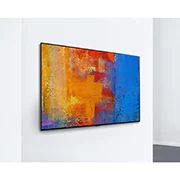 LG Smart OLED GX | GX 65'' | 4K | ThinQ AI | a9 Gen4 , Qirgʻoq chizigʻini aks ettirib, devordan nafosat bilan chiqib turgan LG Galereya Dizayn televizorining yon tomondan koʻrinishi, OLED65GXRLA, thumbnail 13