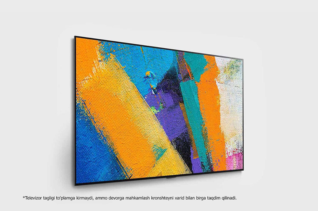 LG Smart OLED GX | GX 65'' | 4K | ThinQ AI | a9 Gen4 , ekranda tasvir bilan 60 daraja burchak ostida yon tomondan koʻrinish, OLED65GXRLA, thumbnail 4
