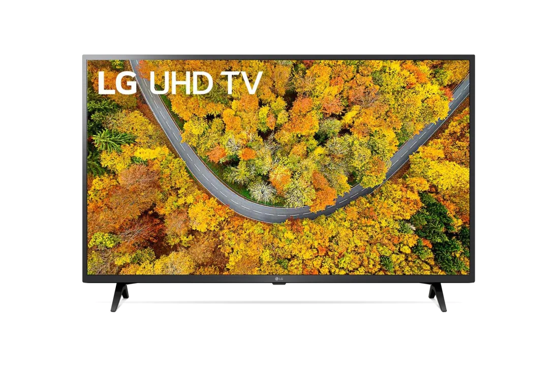 LG televizori | UP76 | 43'' | 4K | Smart UHD | 60 Gz, вид спереди с изображением на экране, 43UP76006LC