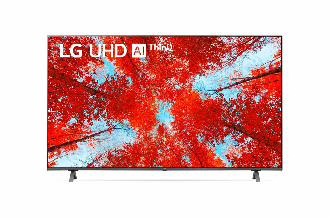 LG televizori | UQ90 | 50'' | 4K | Smart UHD | 120 Gz, A front view of the LG UHD TV with infill image and product logo on, 50UQ90006LD