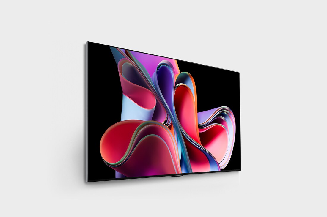 LG 65 duymli LG OLED evo G3 4K Smart TV 2023, Devorda LG OLED G3 oʻngga qarab turgan holda qisman burchak ostida yondan koʻrinishi, OLED65G3RLA, thumbnail 4