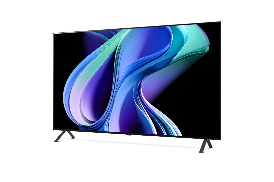 LG 55 duymli LG OLED A3 4K Smart TV 2023, Chap tomonga qaragan kichik burchak ostidagi yondan koʻrinishi., OLED55A3RLA, thumbnail 2