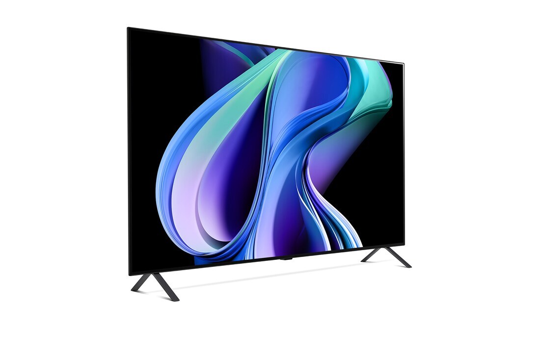 LG 55 duymli LG OLED A3 4K Smart TV 2023, Oʻng tomonga qaragan kichik burchak ostidagi yondan koʻrinishi., OLED55A3RLA, thumbnail 5