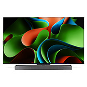 LG 55 duymli LG OLED evo C3 4K Smart TV 2023, LG OLED evo, dunyodagi 1-raqamli 11-yillik va ekranda panelga 5 yillik kafolat logotipi, shuningdek, quyidagi saundbarning old tomondan koʻrinishi , OLED55C3RLA, thumbnail 1