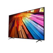 LG 86 dyuymli LG UHD UT81 4K Smart TV 2024, LG UHD TV, UT81 televizorining kichik burchak ostidagi chap tomondan ko‘rinishi, 86UT81006LA, thumbnail 3