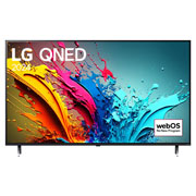 LG 55 dyuymli LG QNED QNED86 4K Smart TV 2024, LG QNED TV, QNED80 televizorining LG QNED, 2024 matni va ekranda webOS Re:New Program log logotipi bilan old tomondan ko‘rinishi, 55QNED86T6A, thumbnail 1