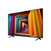 LG 43 dyuymli LG UHD UT91 4K Smart TV 2024, LG UHD TV, UT91 televizorining kichik burchak ostidagi chap tomondan ko‘rinishi, 43UT91006LA, thumbnail 3