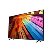 LG 43 dyuymli LG UHD UT80 4K Smart TV 2024, LG UHD TV, UT80 televizorining kichik burchak ostidagi chap tomondan ko‘rinishi, 43UT80006LA, thumbnail 3