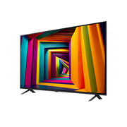 LG 75 dyuymli LG UHD UT91 4K Smart TV 2024, LG UHD TV, UT91 televizorining kichik burchak ostidagi chap tomondan ko‘rinishi, 75UT91006LA, thumbnail 3