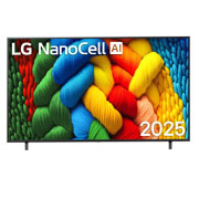 LG 75 dyumli LG NanoCell AI NANO80 4K Smart TV 2025, front, 75NANO80A6B, thumbnail 1