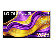 LG 65 dyumli LG OLED evo AI G5 4K Smart TV 2025, LG OLED evo AI G5 4K Smart televizorining oldingi ko‘rinishi. Ekranda dunyoning 1-raqamli OLED emblemasi va LG OLED evo AI 2025 logotipining 12 yilligi tasvirlangan., OLED65G5RLA, thumbnail 1