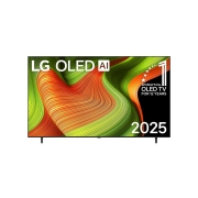 LG 77 dyumli LG OLED AI B5 4K Smart TV 2025, LG OLED AI B5 4K Smart televizorining old tomondan ko‘rinishi. Ekranda dunyoning 1-raqamli OLED emblemasi va LG OLED AI 2025 logotipining 12 yilligi tasvirlangan., OLED77B5RLA, thumbnail 1