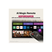 LG 55  dyumli LG OLED evo AI C5 4K Smart TV 2025, AI tugmasiga ega LG AI Magic Remote ajratib ko‘rsatilgan. Uning atrofida foydalanuvchi tugma orqali kirishi mumkin bo‘lgan turli funksiyalar mavjud. AI Voice ID, AI Search, AI Chatbot, AI Concierge, A, OLED55C5RLA, thumbnail 11