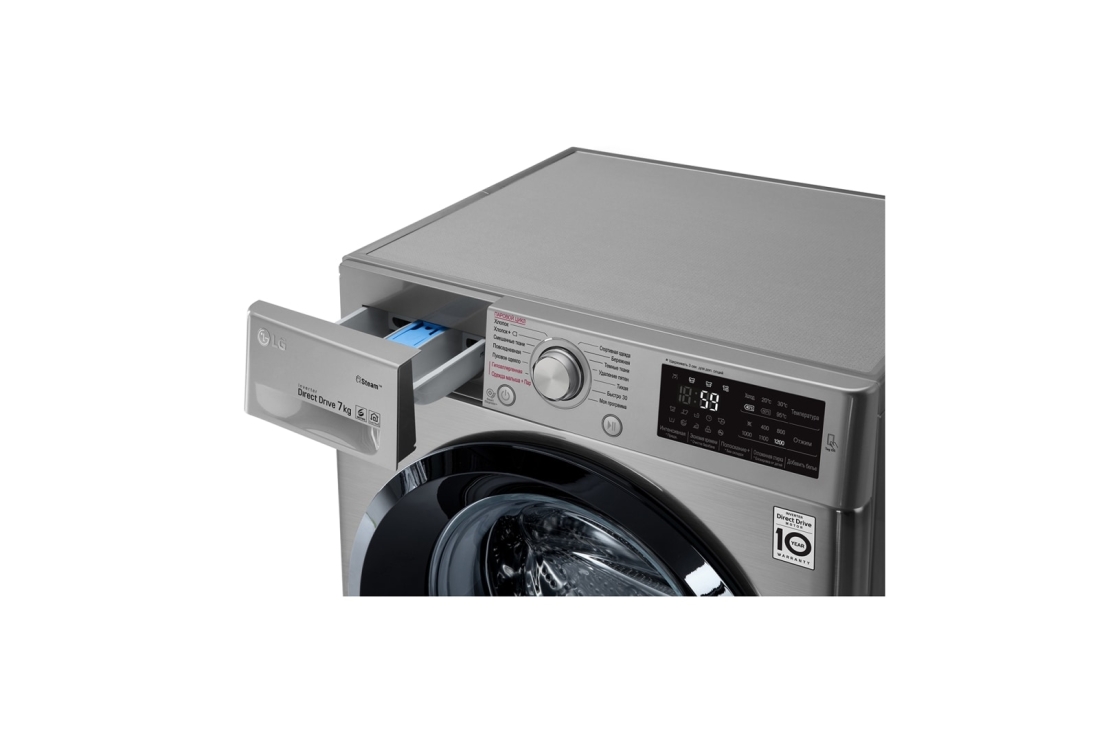 LG Steam bugʻ funksiyali tor kir yuvish mashinasi, 7 kg, F2J5HS6S, thumbnail 15