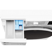 LG ''6 ta harakat'' texnologiyasiga ega to'g'ridan-to'g'ri boshqariladigan kir yuvish mashinasi, Yuqoridan ko'rish tepsisi ochiq, F4J6VN0W, thumbnail 5