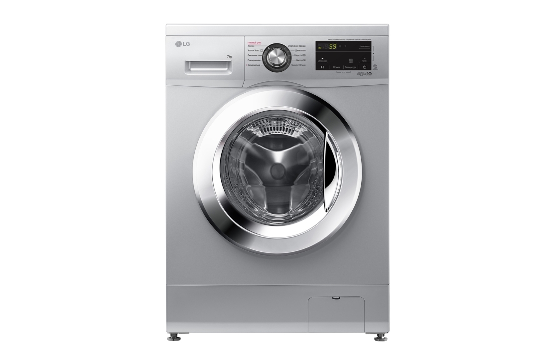 LG kir yuvish mashinasi, 7 kg, 6 Motioni, Steam™ bugʻ bilan kir yuvish, front view, F2J3HS4L