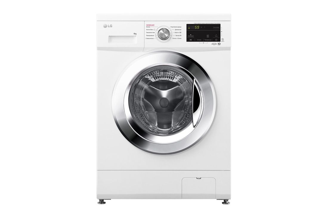 LG Bevosita uzatmali LG kir yuvish mashinasi, 6 kg, 6 ta avaylab yuvish harakat, Steam™ bug’ bilan yuvish funksiyasi, F2J3NS2W