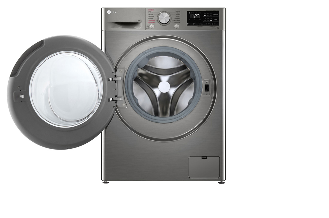 LG Kir yuvish mashinasi, AI DD™, 11 kg, tomondan  koʻrinishi , F4V3ES6S, thumbnail 2