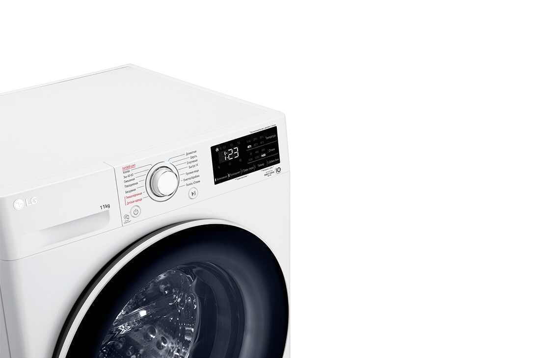 LG 11 kg, kir yuvish mashinasi, Steam™, Elegant dizayn, yondan koʻrinishi. , F4V3ES6W, thumbnail 3