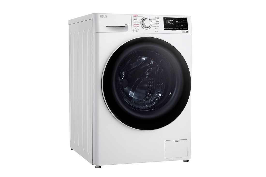 LG 11 kg, kir yuvish mashinasi, Steam™, Elegant dizayn, yondan koʻrinishi. , F4V3ES6W, thumbnail 10